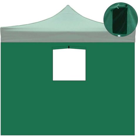 Telo Laterale 3X2Mt Verde Impermeabile con Finestra per Gazebo Richiudibile 3X3Mt (1/5)