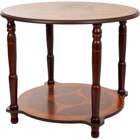 table d appoint ancienne en bois massif rouge style vintage - rouge bois foncé vintage (1/3)