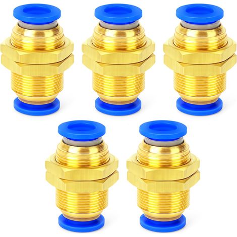 Connettore rapido pneumatico a passaggio piatto con diametro esterno del manicotto della scheda da 8 mm, 5 pezzi (1/5)