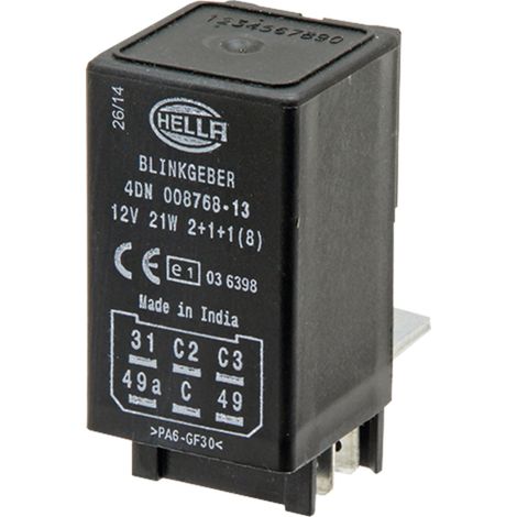 Lampeggiatore indicatore di direzione, 6 pin, 12V 4DN 008768131 (1/2)