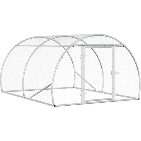 Hühnerunterkunft Silber 200 x 150 x 100 cm Verzinkter Stahl vidaXL (1/5)
