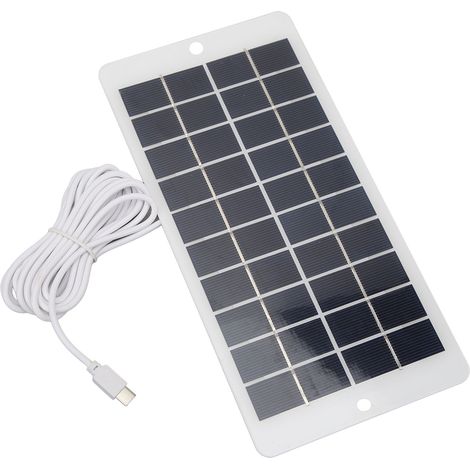 Panneau solaire portable 10 W 5 V avec sortie USB-C pour la recharge de téléphones et la surveillance de sécurité (1/5)
