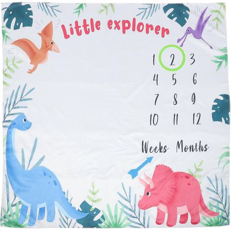 1 ensemble de couvertures dinosaures pour bébé, couvertures étapes importantes, accessoires photo mensuels pour bébé (1/5)
