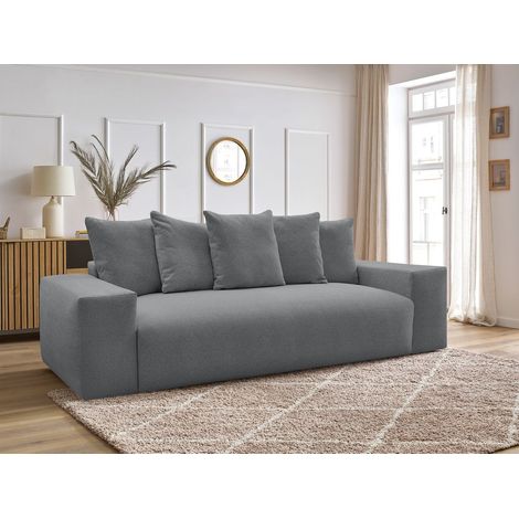 BOBOCHIC - Canapé droit convertible coffre VOLTAIRE tissu chiné   Gris foncé (1/5)
