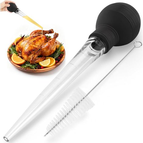Basteur à Volaille Kit, Goutteur Huile Barbecue avec Brosse Nettoyage (1/5)