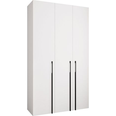 Armario Hartford 571, Blanco, 246x140x42cm, Puertas de armario: Con bisagras, Número de estantes: 11