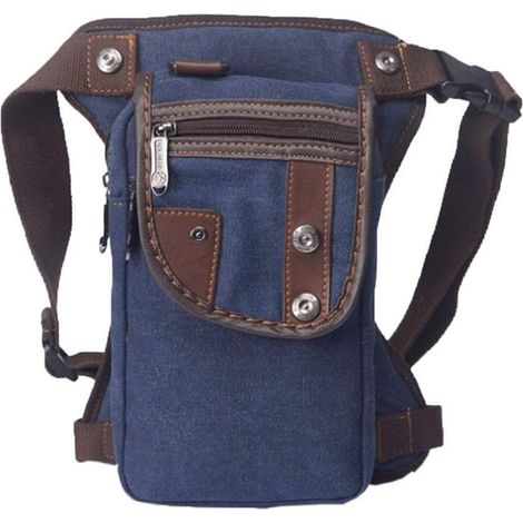 Beintasche Motorrad Canvas Tiefblau für Herren & Damen (1/5)