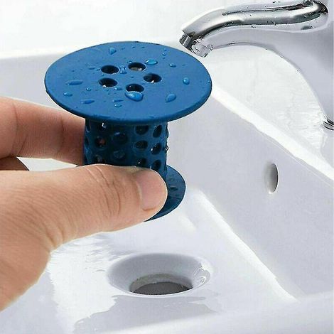 Lot de 2 bouchons noirs pour douche, lavabo et lavabo, crépine et bouchon de vidange (1/5)
