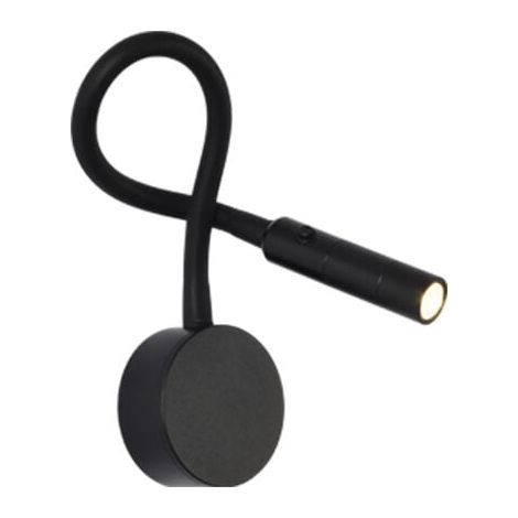 1 Applique murale LED, col de cygne flexible 400mm, interrupteur intégré, aluminium, pour chambre et salon (1/3)