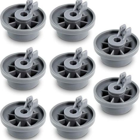 Lot de 8 roulettes de rechange durables pour lave-vaisselle 165314 (pour panier inférieur). (1/4)