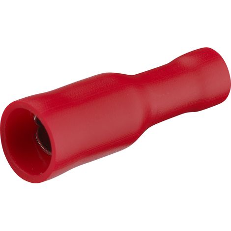 DEBFLEX - DOUILLE CYLINDRIQUE FEMELLE PRE-ISOLE ROUGE SACHET DE 10 - 711081 (1/2)