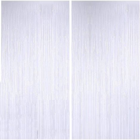 Rideau Frange En Papier Aluminium - Arrière-Plan Photo Pour Mariage Fête Anniversaire Soirée Célébration - Lot de 2 (1/5)