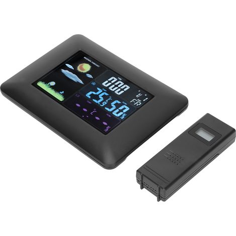 Station Météo Intelligente avec Capteur Extérieur - Thermomètre Hygromètre Intérieur, Alerte Température et Horloge Numérique - Alimentation Secteur EU