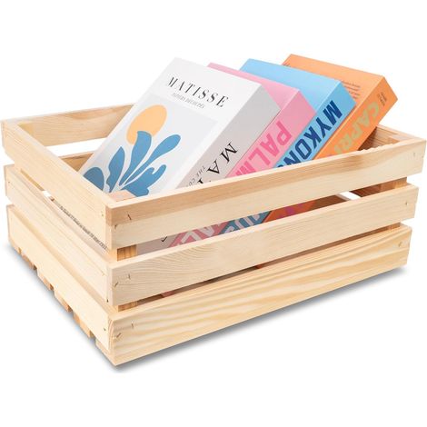 Creative Deco Holzkiste Natur 40 x 30 x 15 cm – Geschliffene Obstkiste aus Holz, Weinkiste, Apfelkiste, Aufbewahrungsbox, Geschenkbox & Deko (1/5)