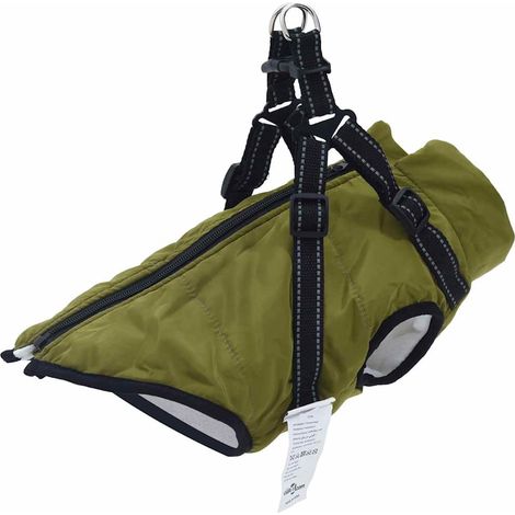 Dog Coat Army Green L28 Fleece and Polyester vidaXL (1/5)