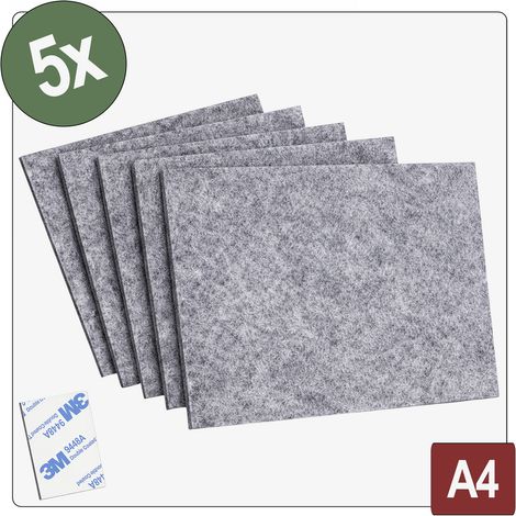 Quadrios 26SA119 Filzgleiter selbstklebend, rund Grau (L x B x H) 279 x 210 x 4 mm 5 St.
