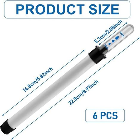 Lot de 6 indicateurs de niveau d'eau pour plantes, 22,9 cm, en plastique, pour jardin et plantes en pot (1/5)