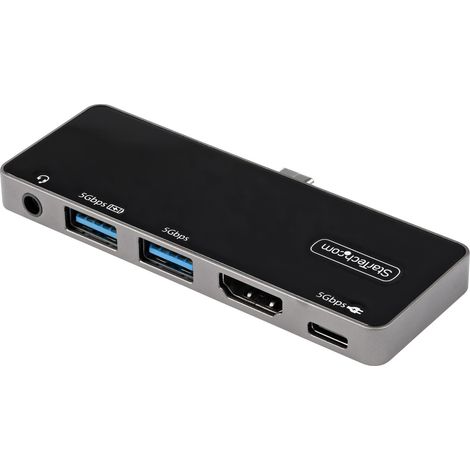 StarTech.com Adattatore Multiporta USB C a HDMI 4K 60Hz, Hub USB 3.0 a 3 porte, HDMI 2.0 Audio - USB-C Mini Docking station con 100W Power Delivery per Pc/notebook - Dock da viaggio universale USB Ty (1/5)