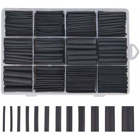 Gaine Thermoretractable Noire 625pcs Gaine Thermo Retractable Gaines Thermoretractables Un Assortiment de 8 Tailles 1 – 10 mm,GU.B/bon (1/5)