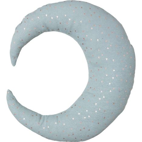Coussin enfant Oya lune bleu clair 32x28cm - Atmosphera créateur d'intérieur (1/3)