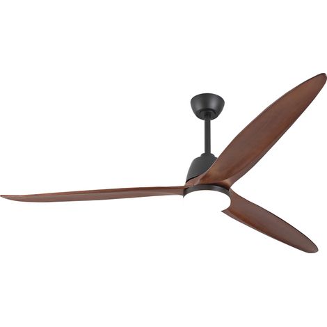 ELVMI Ventilador de Techo LED Reversible con Regulador, Metal y Madera, Negro y Nogal Oscuro, 113.0 x 21.5 x 21.5 cm (1/5)