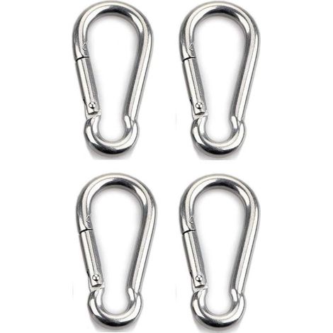 4pcs Mousqueton de Fixation pour Charges Lourdes, Sports, Chiens de Serrure, Hamac Balançoire, en Acier Inoxydable 304, 6mm Épaisseur (1/5)
