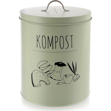 Metall-Küchenkomposter, grüner Bioabfallbehälter, 8 l