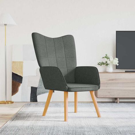 vidaXL Silla de relajación de tela gris oscuro (1/5)