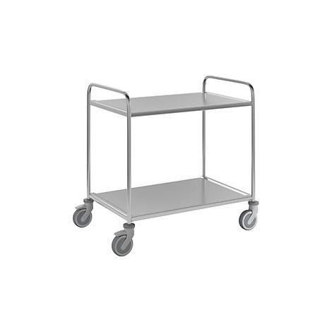 kaiserkraft  Carrello di servizio in acciaio inox  2 ripiani 