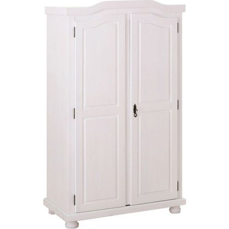 Armoire 2 Portes Bois "Cardaillac" 180cm Blanc (1/5)