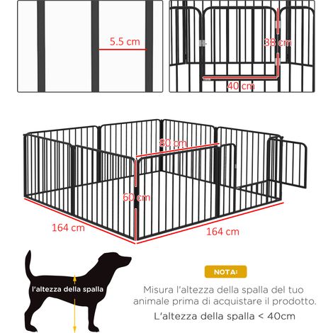 Parc pour bébé modulaire en acier à 8 panneaux pour une utilisation intérieure/extérieure, 164 x 164 x 60 cm, noir (1/5)