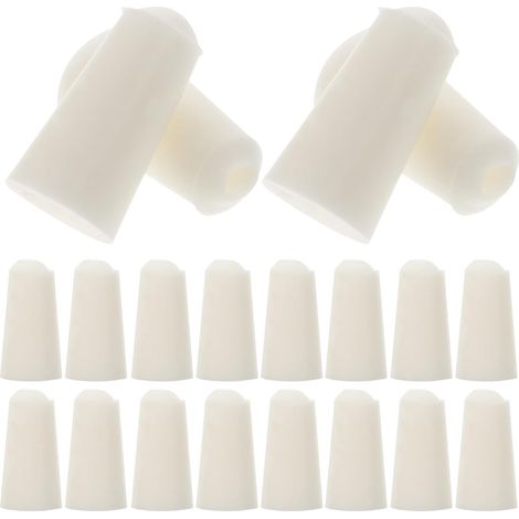 20pcs Bouchons en Silicone Blancs 12-17mm pour Tubes à Essai et Fioles, Légers et Faciles à Ranger, pour Laboratoires et Universités (1/5)