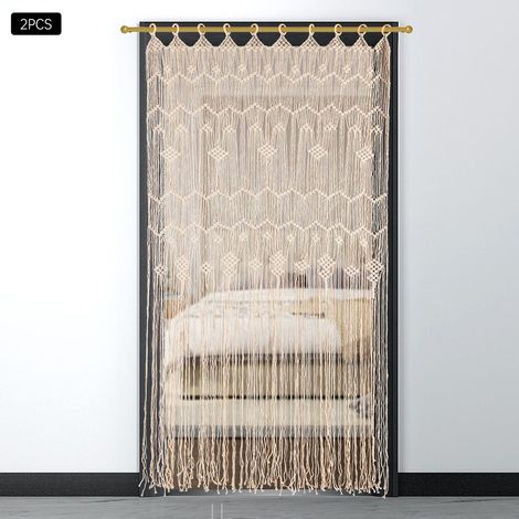 200x85cm Cortinas grandes de macramé Cortinas de cuerda para puertas Cortinas de pared Cortinas para dormitorios Cortinas para salones (1/5)