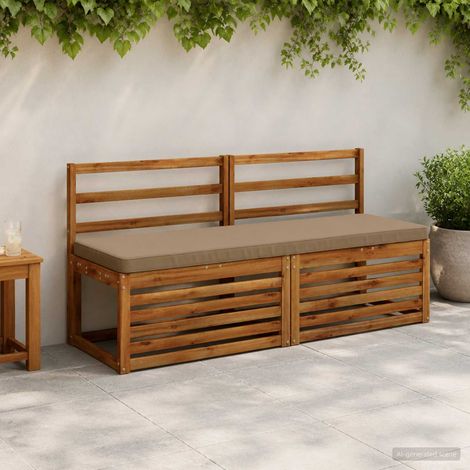 Coussins de banc 2 pièces VUGHT 2 pc 100 % polyester Taupe (1/5)