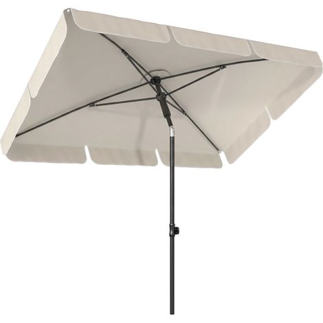 Parasol de balcon 183x122 cm déperlant avec 3 positions inclinables et 8 baleines pour extérieur beige (1/5)