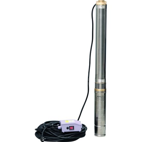 Drakkar Equipement – Pompe immergée 19 turbines 98 mm – 1100 W – Débit max 4800 L/H – Hauteur refoulement 128 m – Longueur câble 30 m (1/3)