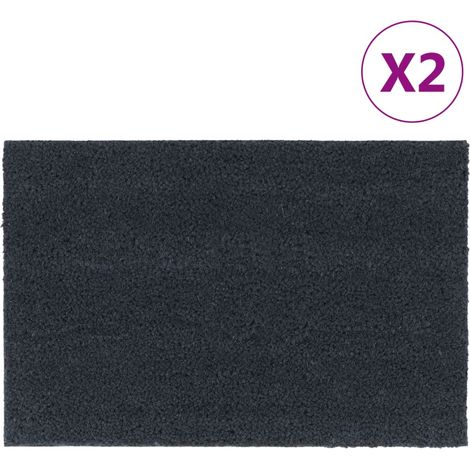 vidaXL Zerbini 2pz Grigio Scuro 40x60 cm Fibra di Cocco