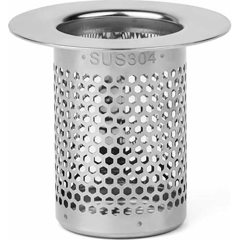Crépine de Vidange de Baignoire, 5cm Inoxydable Filtre Cheveux Douche - Bouchon Dévier Cuisine, Maille de Filtre de Vidange (1/4)