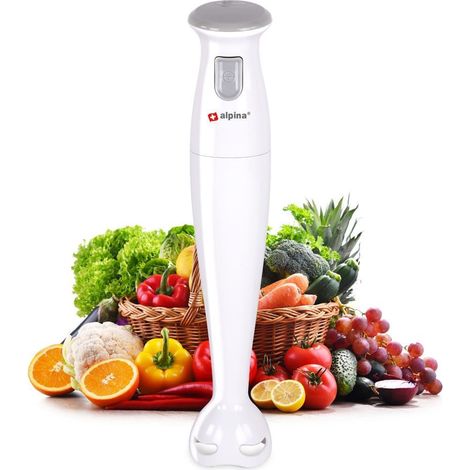 Alpina Stabmixer Püriergerät Handmischer Blender Zerkleinerer Häcksler Weiß 150W (1/3)