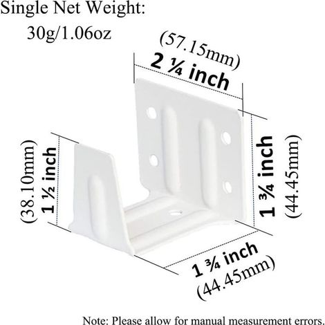 Set mit 2 weißen Mittelhalterungen für 5,1 cm breite Jalousieschienen, Montagehalterungen für Holzjalousien (1/4)