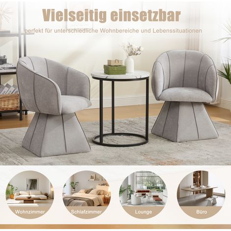 Fauteuil pivotant en tissu chenille gris, emballage individuel, adapté aux adultes et ados. Design ergonomique à dossier haut, parfait pour chambre et salon. (1/5)