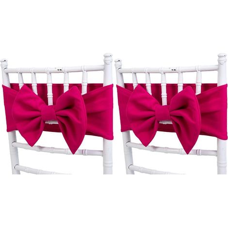 Elegant Chair Bows Tie with Elastic Band Stretchable Chair Sashes Wedding Decoration compatible with Creating Romantics Atmosphere Rose Red (1/5)