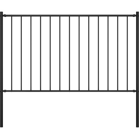 vidaXL Fence Panel "Woerden" with Posts Steel 1,7x1,25 m Black (1/4)