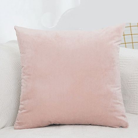 Velours Housse De Coussin 50x50 Cm Décoratif Canapé Home Decor Taie D'oreiller Super Doux Decoration Maison Salon Chambre Pour Canapé - Rose (1/5)