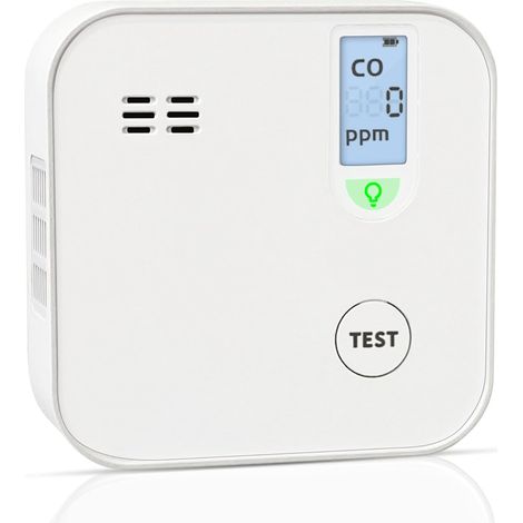 Detecteur Monoxyde Carbone à Pile 10 Ans avec écran LCD numérique, Mini Détecteur Monoxyde de Carbone Portable (1/5)