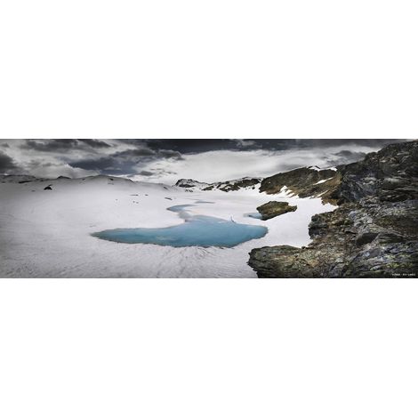 Tableau sur toile lac noir des alpes 45x135 cm - Impression sur Toile Murale Décorative - Image imprimée en HD sur Toile - Toile sur Châssis en Bois FSC - Fabriqué en France (1/4)