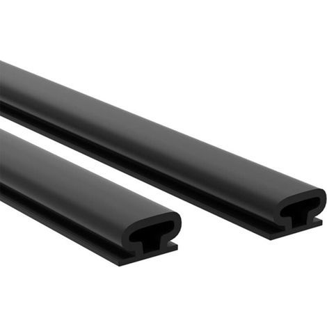 Guarnizione autoadesiva in gomma a forma di D per porte e finestre - 6 m, antivento, antipolvere e insonorizzante (nera, lunga) (1/4)