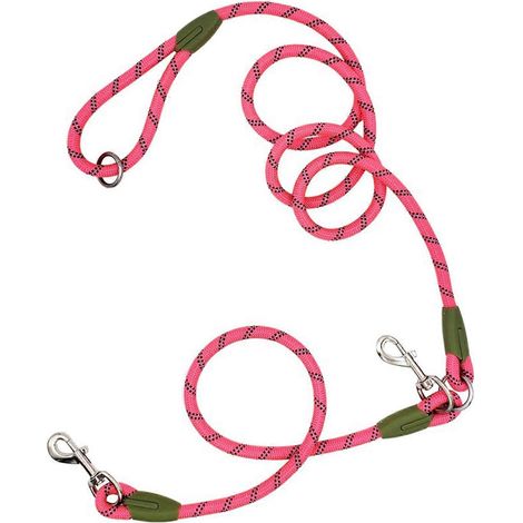 Laisse mains libres en nylon pour chien, laisse de dressage avec coutures réfléchissantes et bandoulière réglable