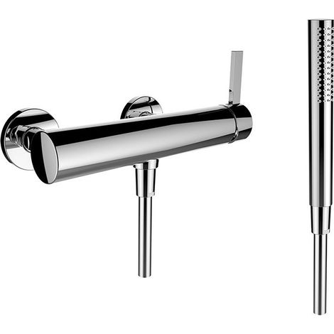Mitigeur douchette KARTELL flexible plastique 1800 mm, douchette T chrome LAUFEN
