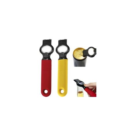 Set di 2 apribottiglie e apriscatole, shaker per cocktail con manico in silicone da 10,7 cm (4,2 pollici), rosso e giallo - Crezuo